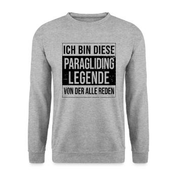 Paragleiter-Gleitschirm Geburtstag Legende - Unisex Pullover - Weißgrau meliert - Vorne - Alina (178cm) & Michal (187cm)