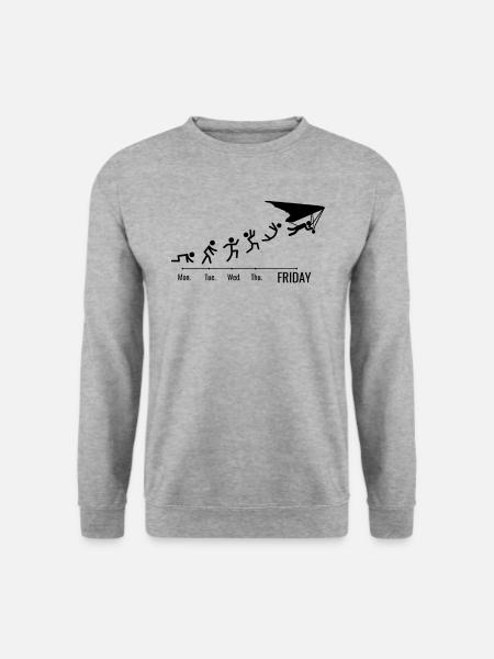 Drachenflieger Deltasegler Hanggleiter - Unisex Pullover - Weißgrau meliert