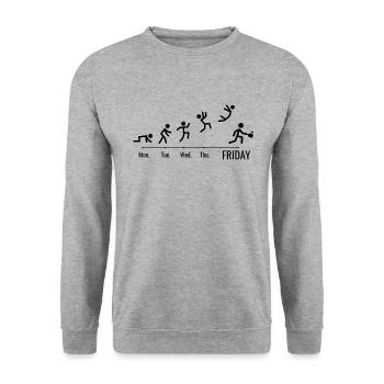 Pickleball Pickleball Bälle Wochenende Pickleball - Unisex Pullover - Weißgrau meliert - Vorne - Alina (178cm) & Michal (187cm)