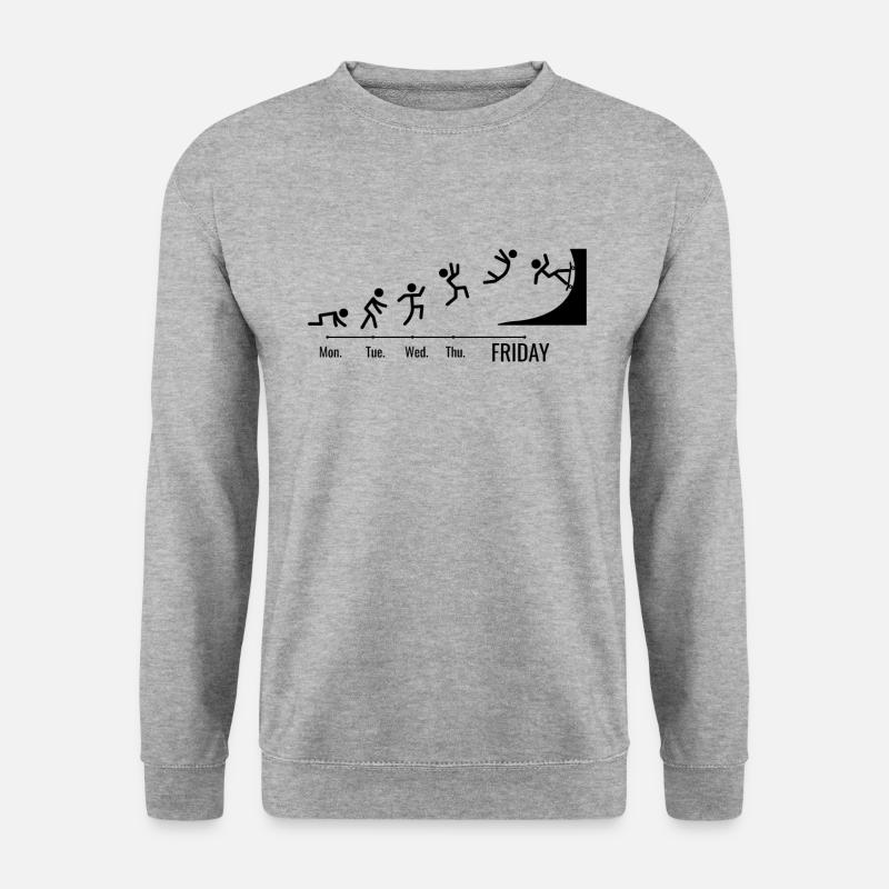 Skateboard Skater-Rampe Skaten Skating Weekend - Unisex Pullover - Weißgrau meliert