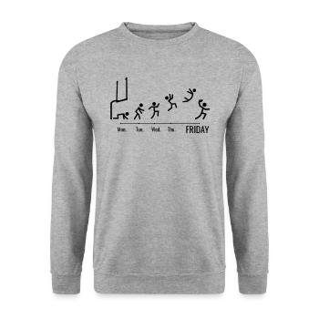 Football Player Rugby Ball Football Game - Unisex Sweatshirt - salt & pepper - Front - Alina (178cm) & Michal (187cm)