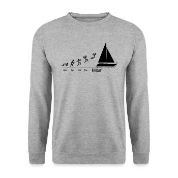 Voilier Voilier Voilier Voilier Yacht Week-end - Sweat-shirt Unisexe - gris chiné - Devant - Alina (178cm) & Michal (187cm)