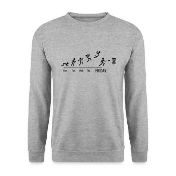 Disc Golf Player Disc Golfer Game Weekend - Sweat-shirt Unisexe - gris chiné - Devant - Alina (178cm) & Michal (187cm)