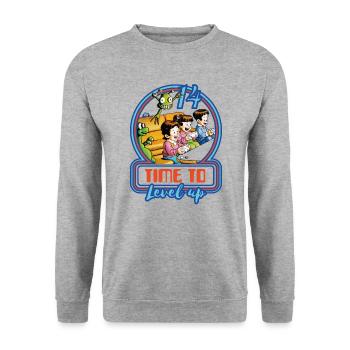 gamer pc gaming game consoles game gamer 14 years - Unisex Sweatshirt - salt & pepper - Front - Alina (178cm) & Michal (187cm)