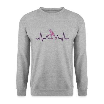 Joueur de hockey sur gazon Hockey en salle - Sweat-shirt Unisexe - gris chiné - Devant - Alina (178cm) & Michal (187cm)