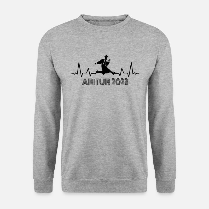 Abi 2023 Abitur Prüfung bestanden Abi Herzschlag - Unisex Pullover - Weißgrau meliert