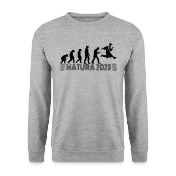 Matura 2023 Abitur Matura a passé Evolution - Sweat-shirt Unisexe - gris chiné - Devant - Alina (178cm) & Michal (187cm)