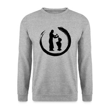 Stonemason Craftsmen Stone sculptors Sculptors - Unisex Sweatshirt - salt & pepper - Front - Alina (178cm) & Michal (187cm)