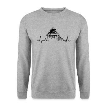 Charpentier-Charpentier Artisan-Charpentier - Sweat-shirt Unisexe - gris chiné - Devant - Alina (178cm) & Michal (187cm)