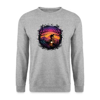 MTB Mountainbiker MTB Fahrrad Mountainbike - Unisex Pullover - Weißgrau meliert - Vorne - Alina (178cm) & Michal (187cm)
