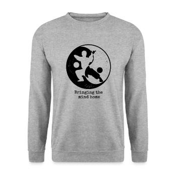 Qi-Gong Kampfkunst Chigong Meditation Thai-Chi - Unisex Pullover - Weißgrau meliert - Vorne - Alina (178cm) & Michal (187cm)