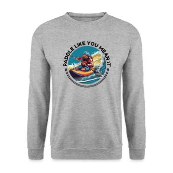 KAYAKS CANOE RAFTING BOAT Kayaking - Unisex Sweatshirt - salt & pepper - Front - Alina (178cm) & Michal (187cm)