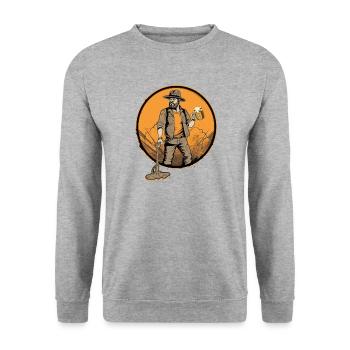 Détecteurs Sondler sonde Lustiges-Bier - Sweat-shirt Unisexe - gris chiné - Devant - Alina (178cm) & Michal (187cm)