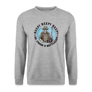 Metal Detector Probdler Probe Funny Beep-Beep - Unisex Sweatshirt - salt & pepper - Front - Alina (178cm) & Michal (187cm)
