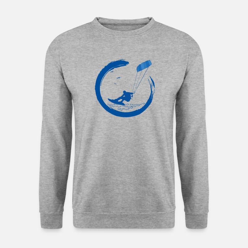 Kitesurf Kiteboard Kitesurfen Kite-Surf-board - Unisex Pullover - Weißgrau meliert