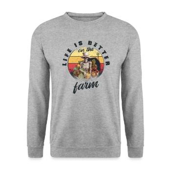 Jardinier Plante de jardin Dictons de l’agriculteur Vintage - Sweat-shirt Unisexe - gris chiné - Devant - Alina (178cm) & Michal (187cm)