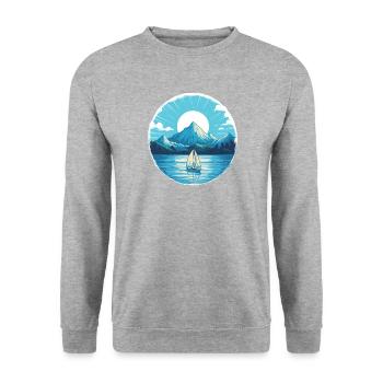 Sailboat Sailing Ship Sailing Yacht Vintage Sailing - Unisex Sweatshirt - salt & pepper - Front - Alina (178cm) & Michal (187cm)