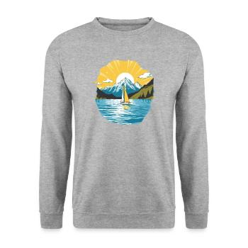 Sailboat Sailing Ship Sailing Yacht Vintage Sailing - Unisex Sweatshirt - salt & pepper - Front - Alina (178cm) & Michal (187cm)