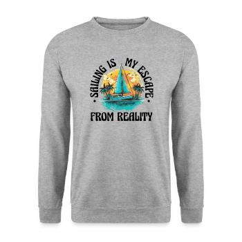 marin voilier voilier voilier voilier yacht - Sweat-shirt Unisexe - gris chiné - Devant - Alina (178cm) & Michal (187cm)