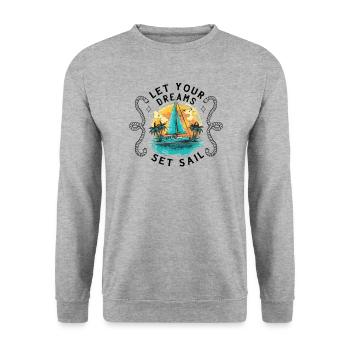 sailor sailboat sailing ship sailing yacht - Unisex Sweatshirt - salt & pepper - Front - Alina (178cm) & Michal (187cm)