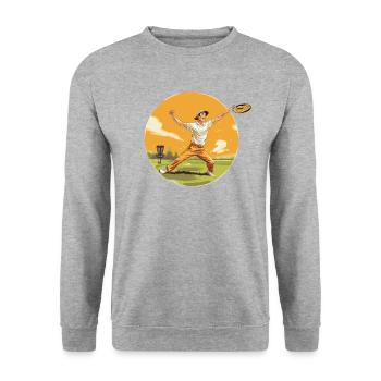 Disc Golf Player Disc Golfer Game Accessories - Sweat-shirt Unisexe - gris chiné - Devant - Alina (178cm) & Michal (187cm)