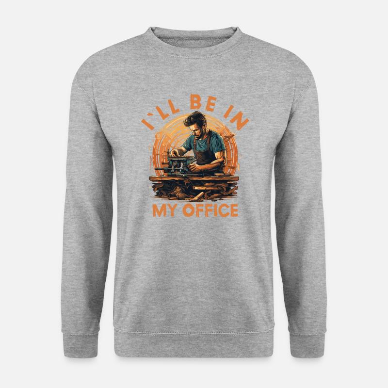 Handwerker Zimmermann-Holzarbeit Zimmerer - Unisex Pullover - Weißgrau meliert