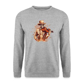 Violinist-Musiker Geigen Country-Musik-Instrument - Unisex Pullover - Weißgrau meliert - Vorne - Alina (178cm) & Michal (187cm)