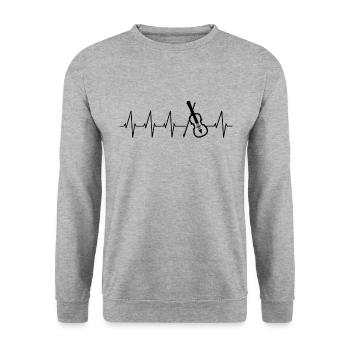 Violinist-Musiker Geigen Musik-Instrumente Geiger - Unisex Pullover - Weißgrau meliert - Vorne - Alina (178cm) & Michal (187cm)