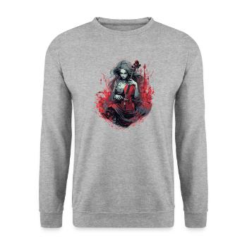 Cello player, cellist-musician, collo music - Unisex Sweatshirt - salt & pepper - Front - Alina (178cm) & Michal (187cm)