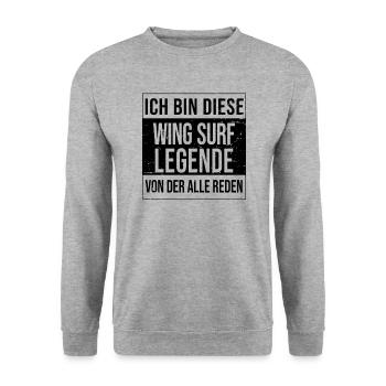 Wingfoil-Surfer Wingsurf Wingfoiling-Board - Unisex Pullover - Weißgrau meliert - Vorne - Alina (178cm) & Michal (187cm)