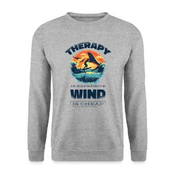 Wingfoil-Surfer Wingfoiling Zubehör Wing-Foiling - Unisex Pullover - Weißgrau meliert - Vorne - Alina (178cm) & Michal (187cm)