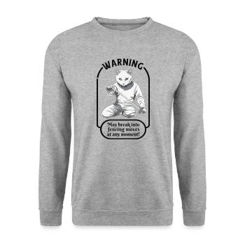 Katzen Fechter gamer lustiges Fechten Sport Katzen - Unisex Pullover - Weißgrau meliert - Vorne - Alina (178cm) & Michal (187cm)