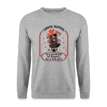 champignons, cueilleurs de champignons, champignons, producteurs, champignons drôles - Sweat-shirt Unisexe - gris chiné - Devant - Alina (178cm) & Michal (187cm)