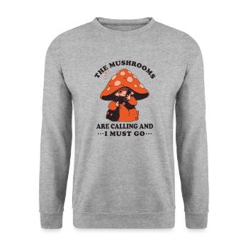 cueilleur de champignons cueilleur de champignons cultivateur de champignons - Sweat-shirt Unisexe - gris chiné - Devant - Alina (178cm) & Michal (187cm)