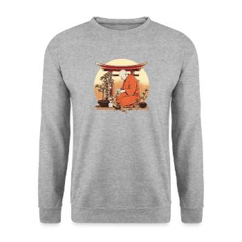 Bonsai Tree Plants Bonsai Tree Zen monk Bonsai - Unisex Sweatshirt - salt & pepper - Front - Alina (178cm) & Michal (187cm)