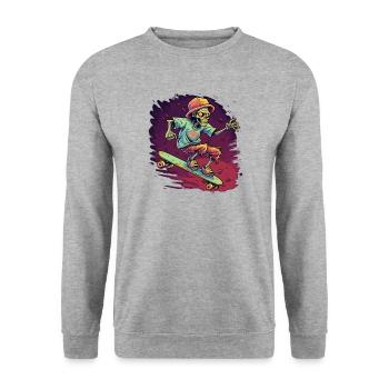 Skateboard Skater Skate Skate Skateboarder - Sweat-shirt Unisexe - gris chiné - Devant - Alina (178cm) & Michal (187cm)