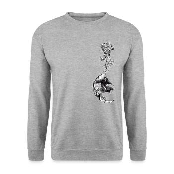 Skateboard Skater-Goth Skate Skateboarder - Sweat-shirt Unisexe - gris chiné - Devant - Alina (178cm) & Michal (187cm)