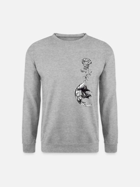 Skateboard Skater-Goth Skating Skateboarder - Unisex Pullover - Weißgrau meliert