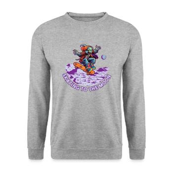 Skateboard Skater-Rampe Skaten Skating lustiges - Unisex Pullover - Weißgrau meliert - Vorne - Alina (178cm) & Michal (187cm)