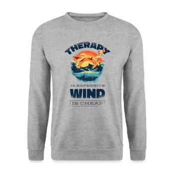 Kitesurf Kiteboard Kitesurfen Kite-Surf lustiges - Unisex Pullover - Weißgrau meliert - Vorne - Alina (178cm) & Michal (187cm)