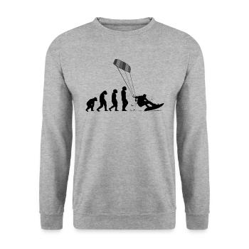 Kitesurf Kiteboard Kitesurfen Kite-Surf Evolution - Unisex Pullover - Weißgrau meliert - Vorne - Alina (178cm) & Michal (187cm)