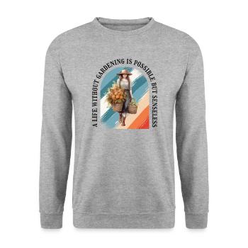 Gärtner Gartenpflanze Landschaftsgärtner Floristin - Unisex Pullover - Weißgrau meliert - Vorne - Alina (178cm) & Michal (187cm)