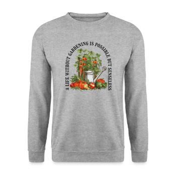 Gärtnerin Gartenpflanze Hobbygärtner Floristin - Unisex Pullover - Weißgrau meliert - Vorne - Alina (178cm) & Michal (187cm)