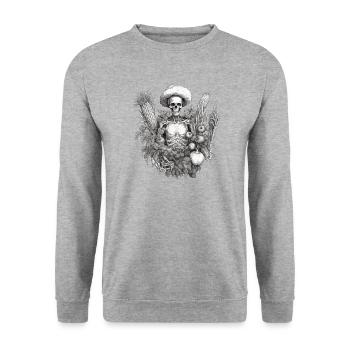 Gärtnerin Gartenpflanzen Vegetarier-Gärtner - Unisex Pullover - Weißgrau meliert - Vorne - Alina (178cm) & Michal (187cm)