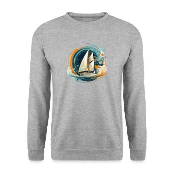 Sailboat, Sailing Ship, Sailing Yacht, Weekend, Sailing - Unisex Sweatshirt - salt & pepper - Front - Alina (178cm) & Michal (187cm)