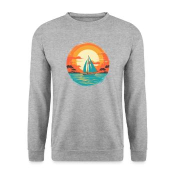 Sailboat, Sailing Ship, Sailing Yacht, Weekend, Sailing - Unisex Sweatshirt - salt & pepper - Front - Alina (178cm) & Michal (187cm)