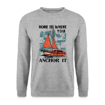 Sailor Sailboat Sailing Ship Sailing Yacht - Unisex Sweatshirt - salt & pepper - Front - Alina (178cm) & Michal (187cm)