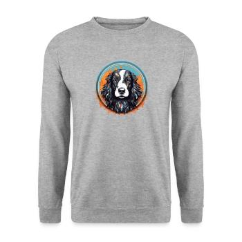 Hunde Hunderasse Zubehör Englisch Springer-Spaniel - Unisex Pullover - Weißgrau meliert - Vorne - Alina (178cm) & Michal (187cm)