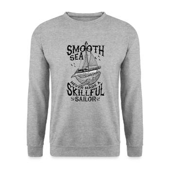 Segler Segelboot Segelschiff Segelyacht - Unisex Pullover - Weißgrau meliert - Vorne - Alina (178cm) & Michal (187cm)