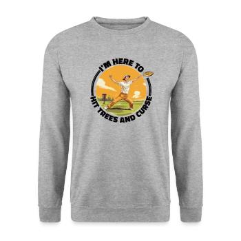 Disc Golf Player Disc Golfer Game Funny Sayings - Unisex Sweatshirt - salt & pepper - Front - Alina (178cm) & Michal (187cm)